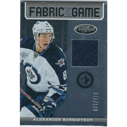 2012-13 Panini Certified Alexander Burmistrov Fabric of the Game Jersey /299 BB WPG