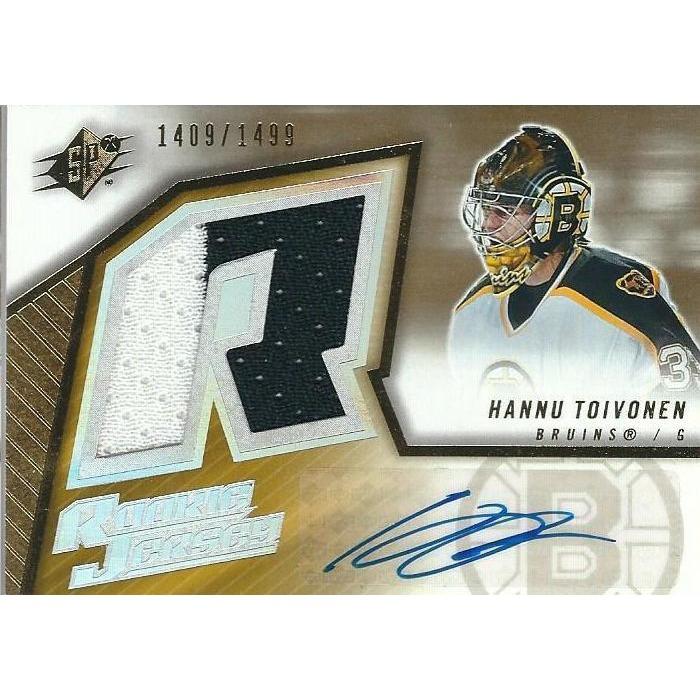 2005-06 Upper Deck SPx Hannu Toivonen Rookie Jersey Autograph /1499 #158 BB BOS