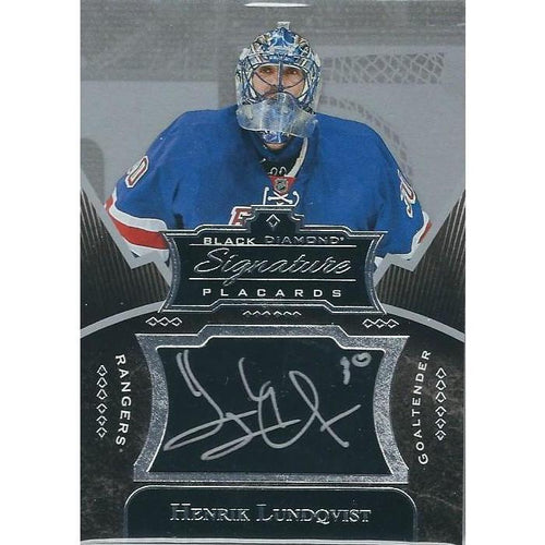 2016-17 Upper Deck Black Diamond Henrik Lundqvist Signature Placards Autograph NYR