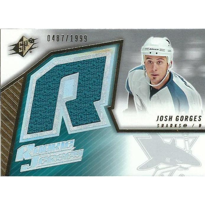 2005-06 Upper Deck SPx Josh Gorges Rookie Jersey /1999 #151 BB SJS