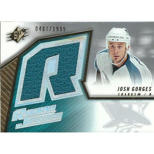 2005-06 Upper Deck SPx Josh Gorges Rookie Jersey /1999 #151 BB SJS