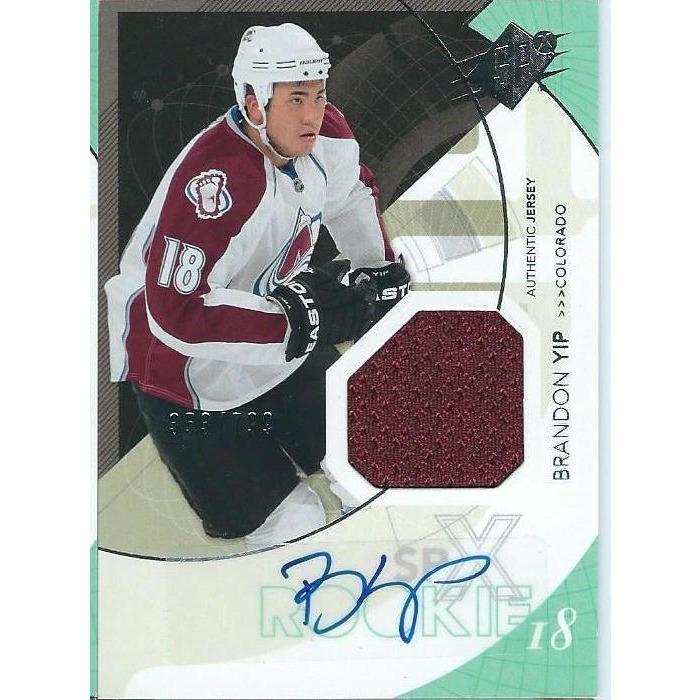 2010-11 Upper Deck SPx Brandon Yip Rookie Jersey Autograph /799 BB COL