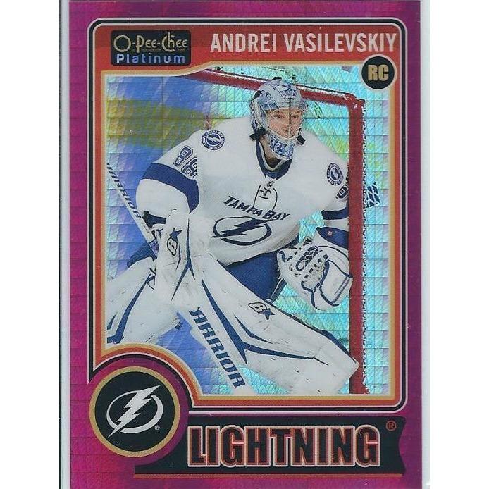 2014-15 OPC O-Pee-Chee Platinum Andrei Vasilevskiy Red Prism Rookie /135 TBL