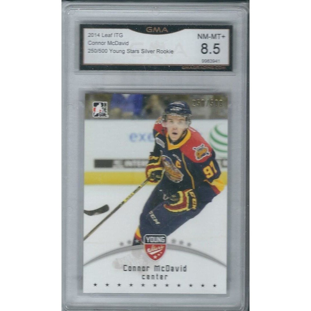 2014-15 ITG Young Stars Connor McDavid Silver Foil Rookie /500 GMA Graded 8.5 EDM