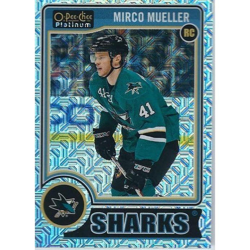 2014-15 OPC O-Pee-Chee Platinum Mirco Mueller Traxx Rookie #152 SJS