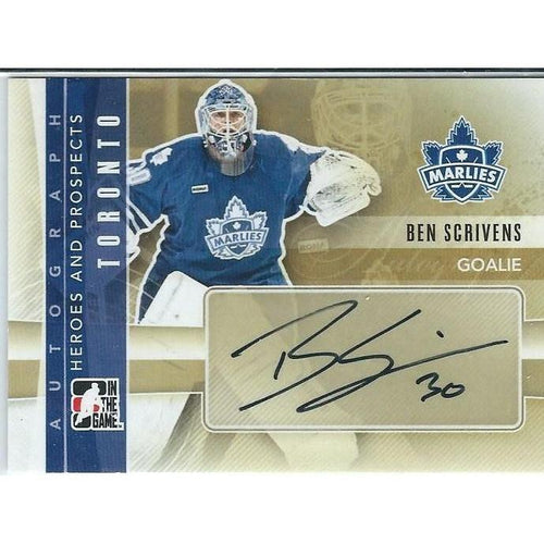 2011-12 ITG Heroes and Prospects Ben Scrivens Autograph BB EDM