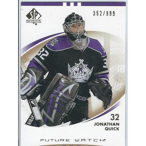 2007-08 SP Authentic Jonathan Quick Future Watch Rookie /999 LAK