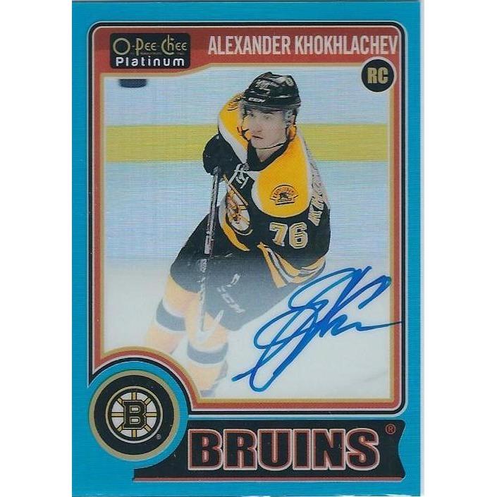 2014-15 OPC O-Pee-Chee Platinum Alexander Khokhlachev Blue Rainbow Rookie Autograph /25 BOS