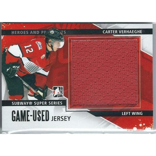 2013-14 ITG Subway Super Series Heroes and Prospects Carter Verhaeghe Game Used Jersey BB TOR