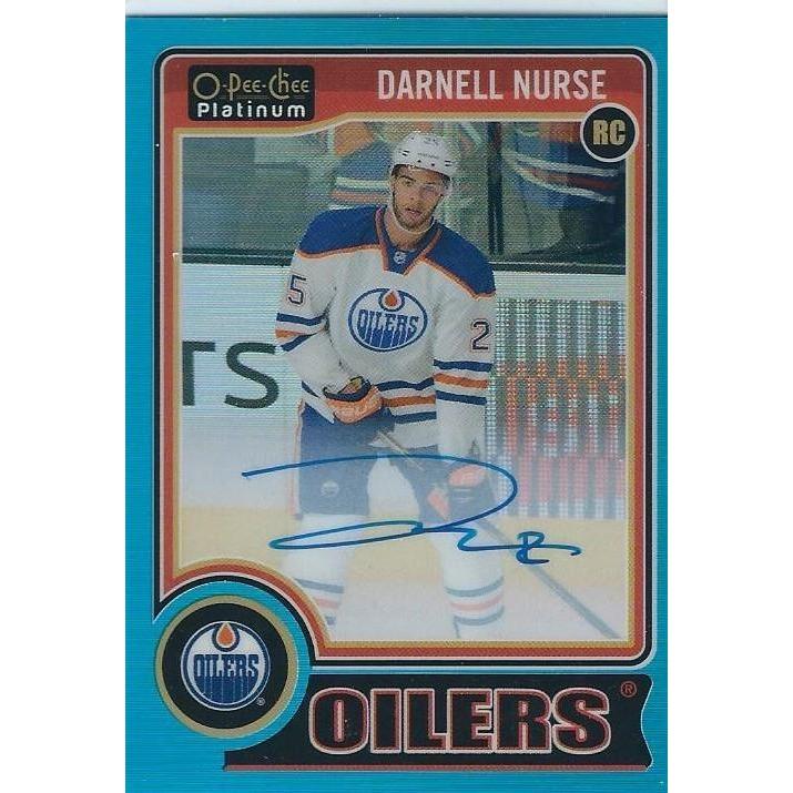 2014-15 OPC O-Pee-Chee Platinum Darnell Nurse Blue Rainbow Rookie Autograph /25 EDM