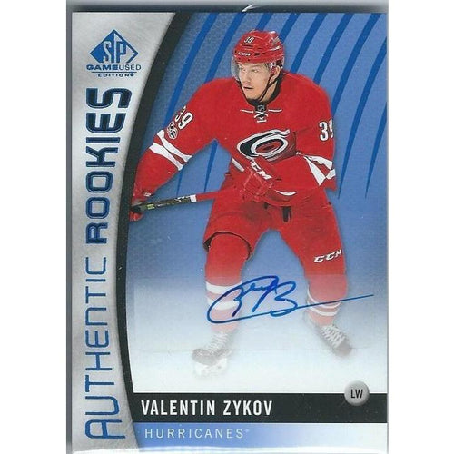 2017-18 SPGU SP Game Used Valentin Zykov Authentic Rookies Autograph CAR