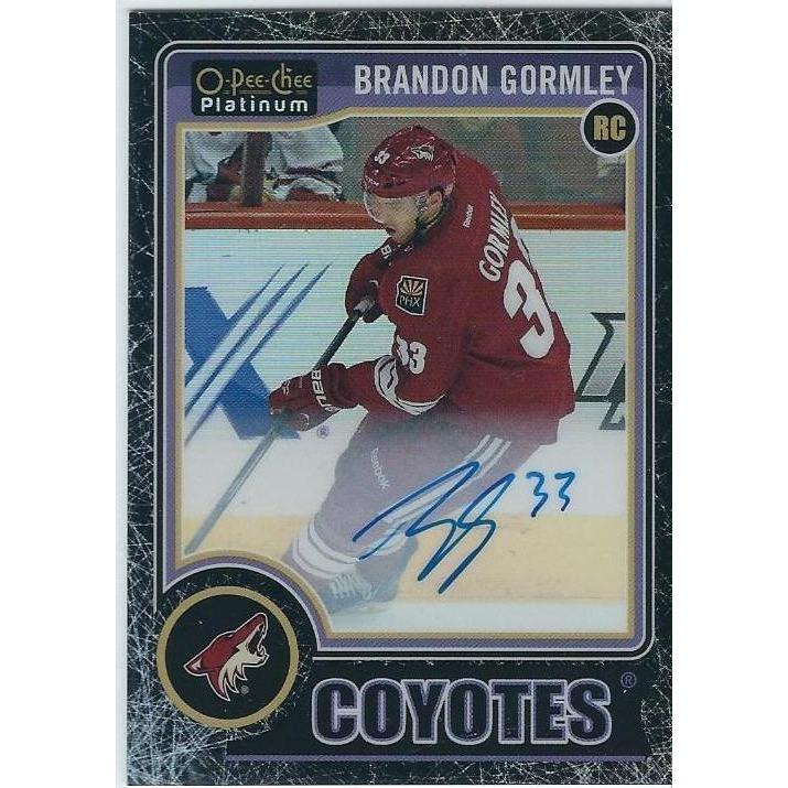 2014-15 OPC O-Pee-Chee Platinum Brandon Gormley Black Ice Rainbow Rookie Autograph /99 ARI