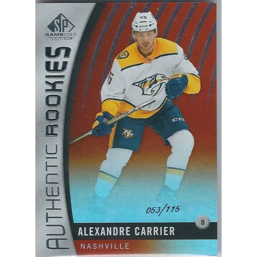 2017-18 SPGU SP Game Used Alexandre Carrier Orange Authentic Rookies /115