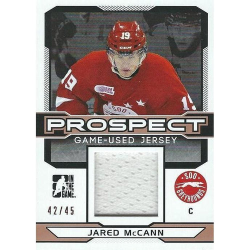 2014-15 ITG Draft Prospects Jared McCann Jersey /45 BB VAN
