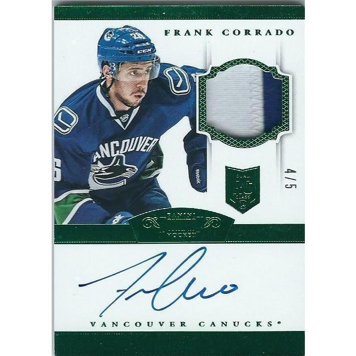 2013-14 Panini Dominion Frank Corrado Rookie Patch Autograph RPA Emerald Green /5 VAN