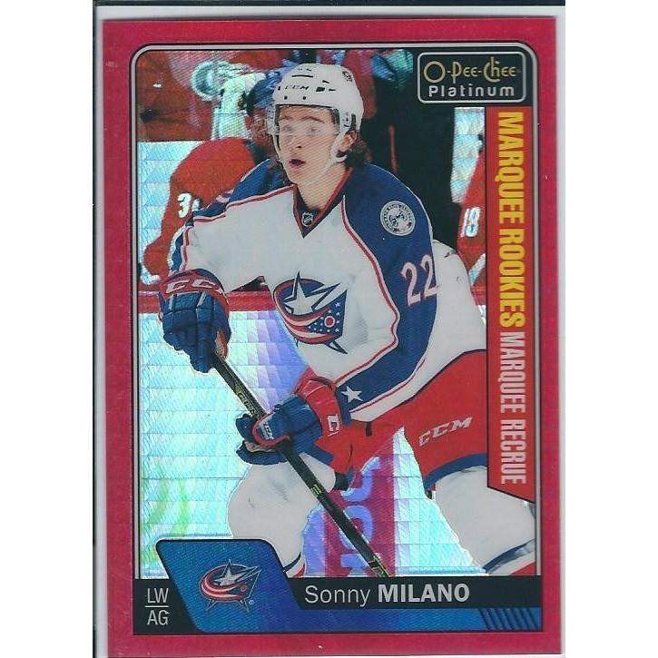 2016-17 OPC O-Pee-Chee Platinum Sonny Milano Red Prism Rookie /199 CLB