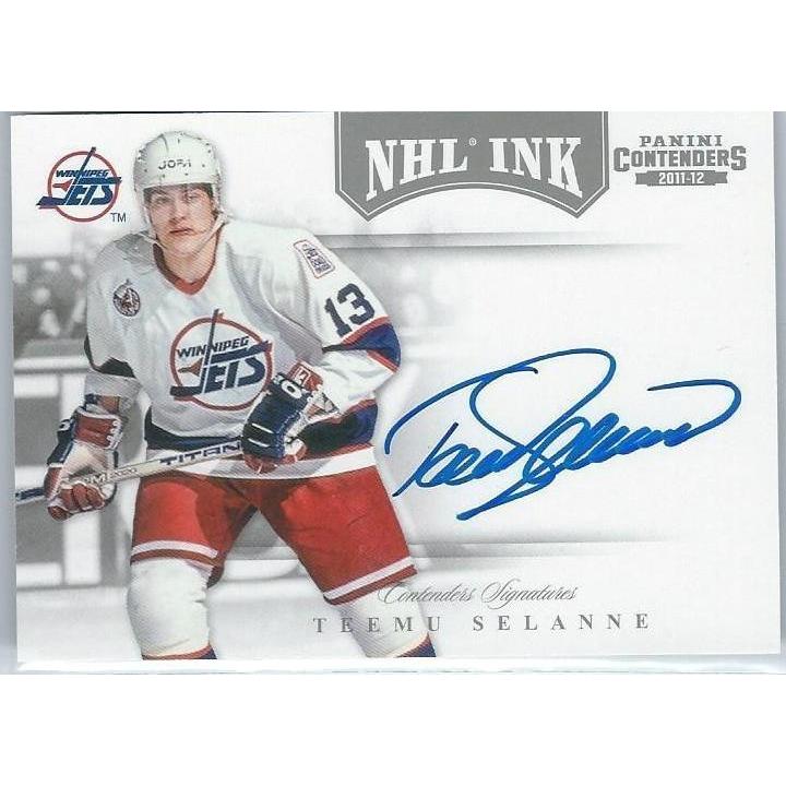 2011-12 Panini Contenders Teemu Selanne NHL Ink Autograph SP ANA WPG