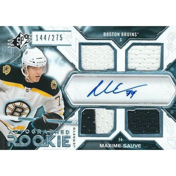 2012-13 Upper Deck SPx Maxime Sauve Rookie Jersey Autograph /275 BB BOS