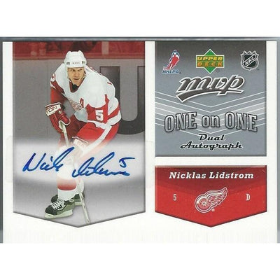 2006-07 Upper Deck MVP Nicklas Lidstrom / Henrik Zetterberg One on One Dual Autograph SSP DET