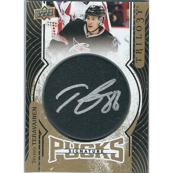 2017-18 Upper Deck Trilogy Teuvo Teravainen Signature Pucks Autograph CAR