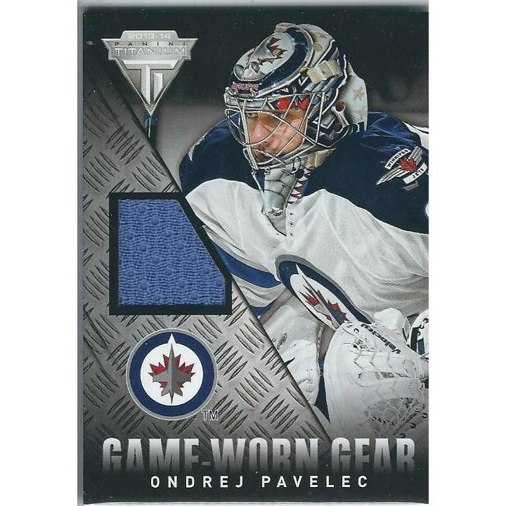 2013-14 Panini Titanium Ondrej Pavelec Game Worn Gear Jersey BB WPG