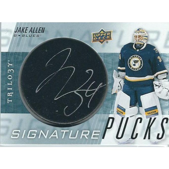 2016-17 Upper Deck Trilogy Jake Allen Signature Pucks Autograph STL