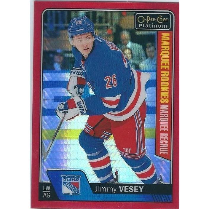 2016-17 OPC O-Pee-Chee Platinum Jimmy Vesey Red Prism Rookie /199 NYR