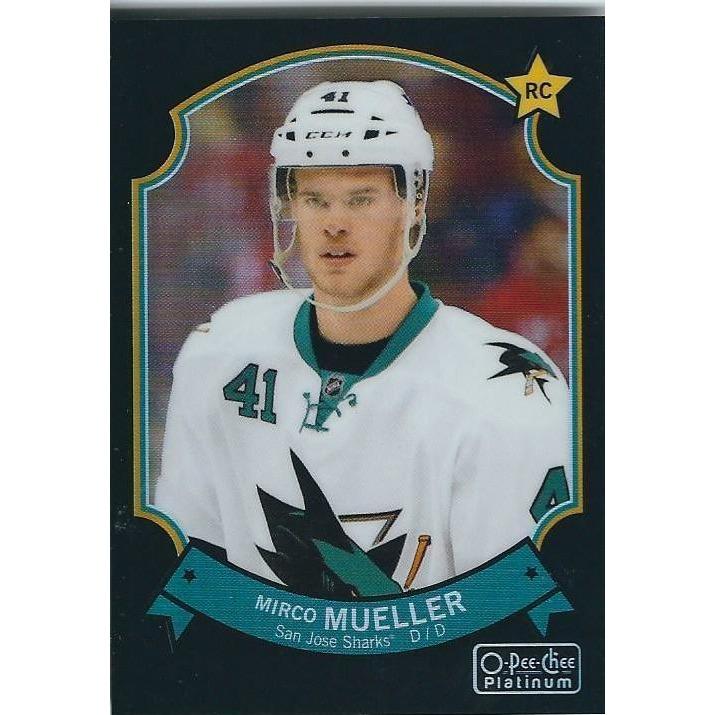 2014-15 OPC O-Pee-Chee Platinum Mirco Mueller Black Rainbow Rookie /100 #92 SJS