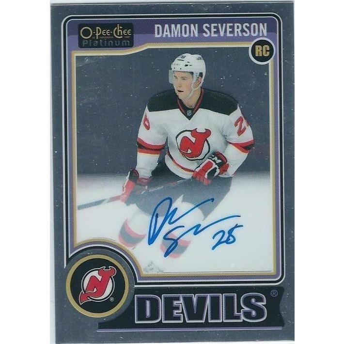 2014-15 OPC O-Pee-Chee Platinum Damon Severson Rookie Autograph BB NJD