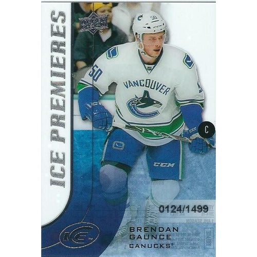 2015-16 Upper Deck Ice Brendan Gaunce Ice Premieres Rookie /1499 #139 VAN