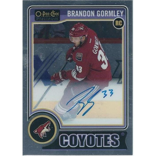 2014-15 OPC O-Pee-Chee Platinum Brandon Gormley Rookie Autograph BB ARI