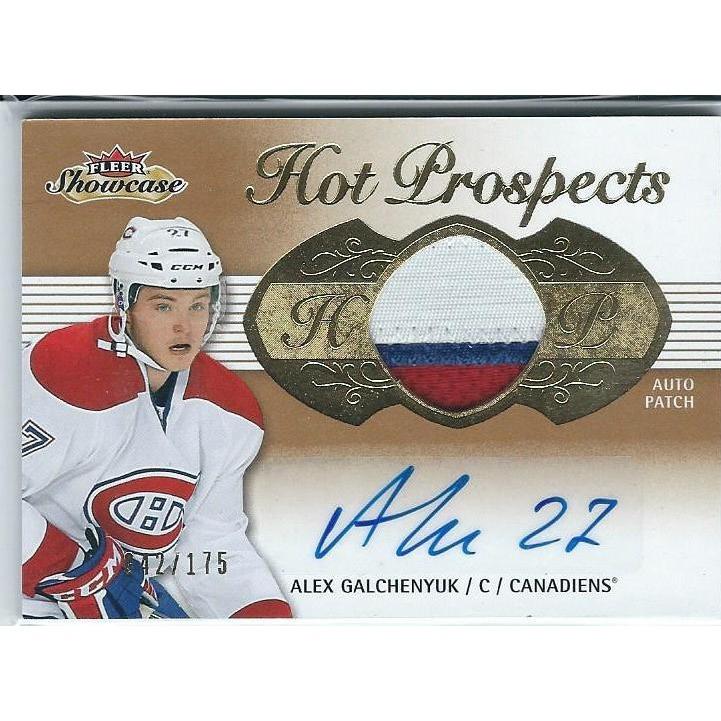 2013-14 Fleer Hot Prospects Alex Galchenyuk Showcase Rookie Patch Autograph RPA /175 MTL