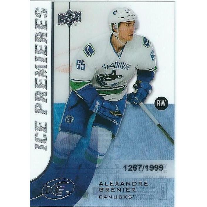 2015-16 Upper Deck Ice Alexandre Grenier Ice Premieres Rookie /1999 #129 VAN