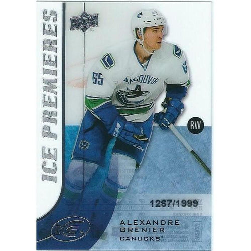2015-16 Upper Deck Ice Alexandre Grenier Ice Premieres Rookie /1999 #129 VAN