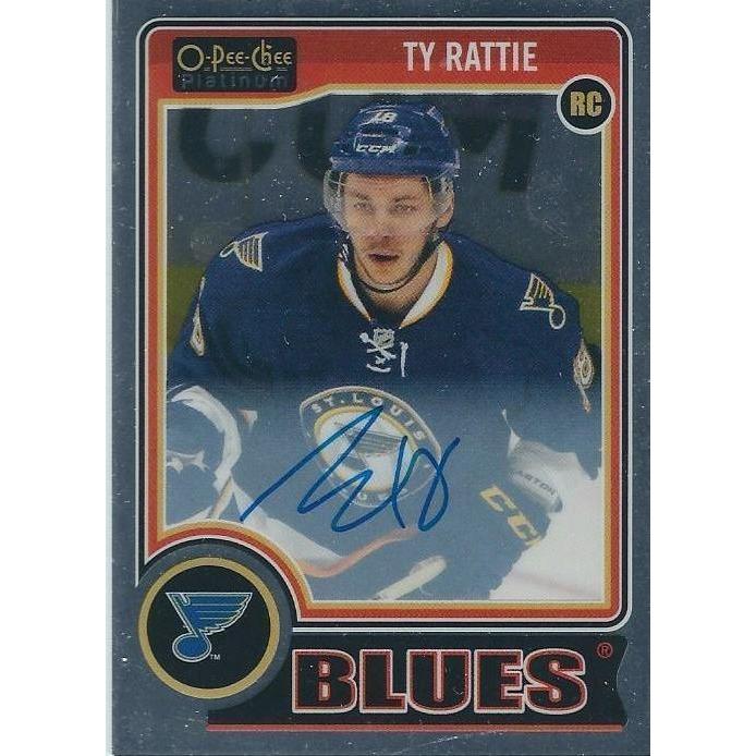 2014-15 OPC O-Pee-Chee Platinum Ty Rattie Rookie Autograph SP Photo Variation STL