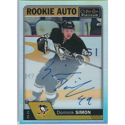 2016-17 OPC O-Pee-Chee Platinum Dominik Simon Rookie Autograph Rainbow PIT
