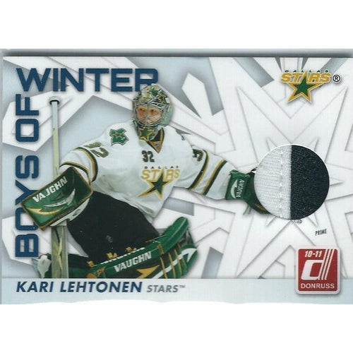 2010-11 Panini Donruss Elite Kari Lehtonen Boys of Winter Jersey Prime /100 BB DAL