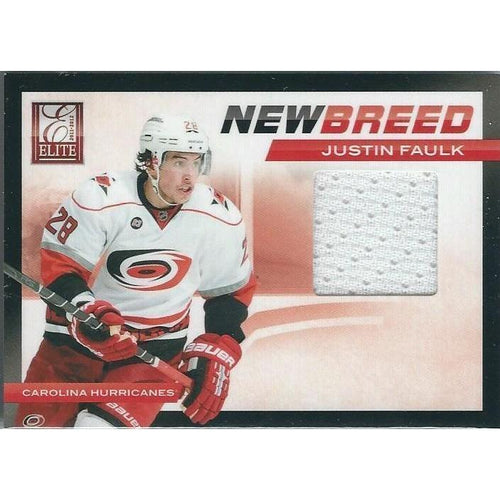 2011-12 Panini Donruss Elite Justin Faulk New Breed Rookie Jersey BB CAR