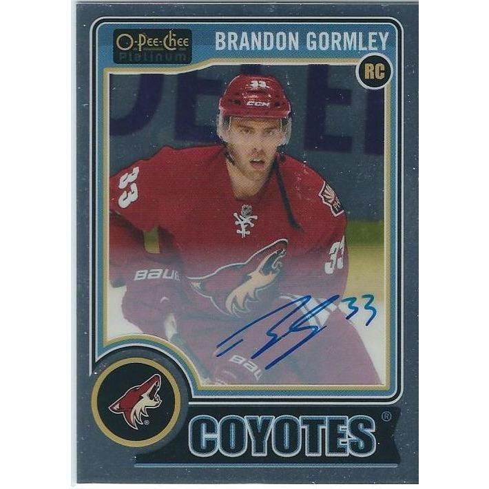 2014-15 OPC O-Pee-Chee Platinum Brandon Gormley Rookie Autograph SP Photo Variation BB ARI