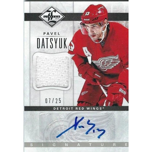 2012-13 Panini Limited Pavel Datsyuk Materials Signatures Jersey Autograph /25 DET
