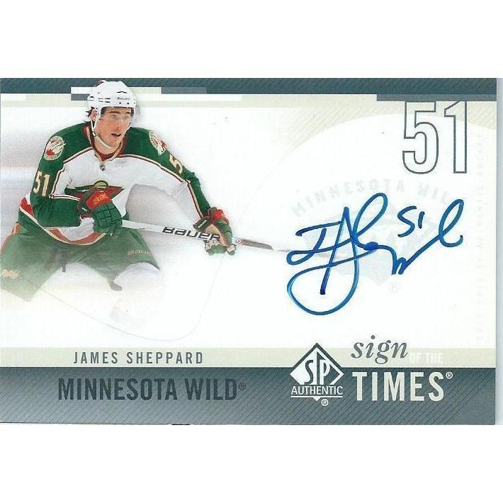 2010-11 SP Authentic James Sheppard Sign of the Times Autograph BB MIN