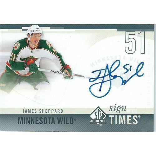 2010-11 SP Authentic James Sheppard Sign of the Times Autograph BB MIN