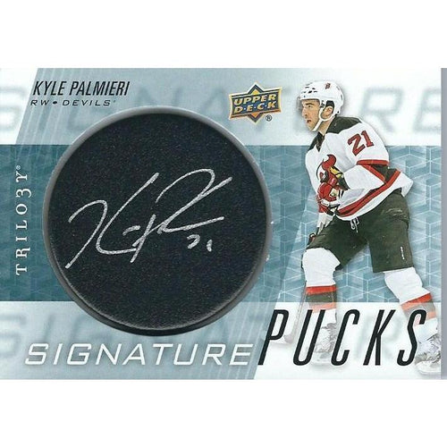 2016-17 Upper Deck Trilogy Kyle Palmieri Signature Pucks Autograph NJD