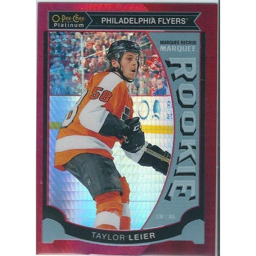 2015-16 OPC O-Pee-Chee Platinum Taylor Leier Red Prism Rookie /149 #M8 PHI