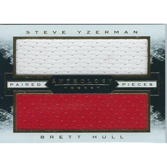 2014-15 Panini Anthology Steve Yzerman Brett Hull Paired Pieces Jersey /99 DET