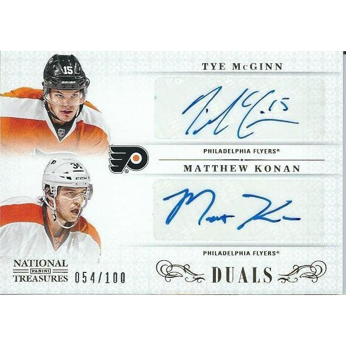 2013-14 Panini National Treasures Tye McGinn Matthew Konan Rookie Autograph /100 BB PHI