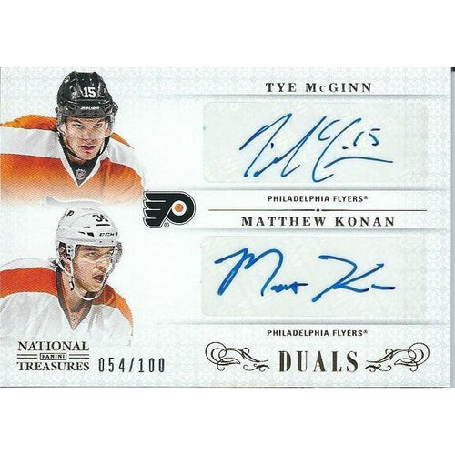 2013-14 Panini National Treasures Tye McGinn Matthew Konan Rookie Autograph /100 BB PHI