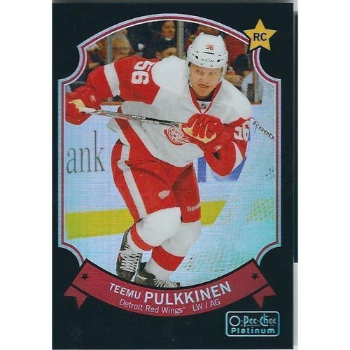 2014-15 OPC O-Pee-Chee Platinum Teemu Pulkkinen Black Rainbow Rookie /100 #97 DET