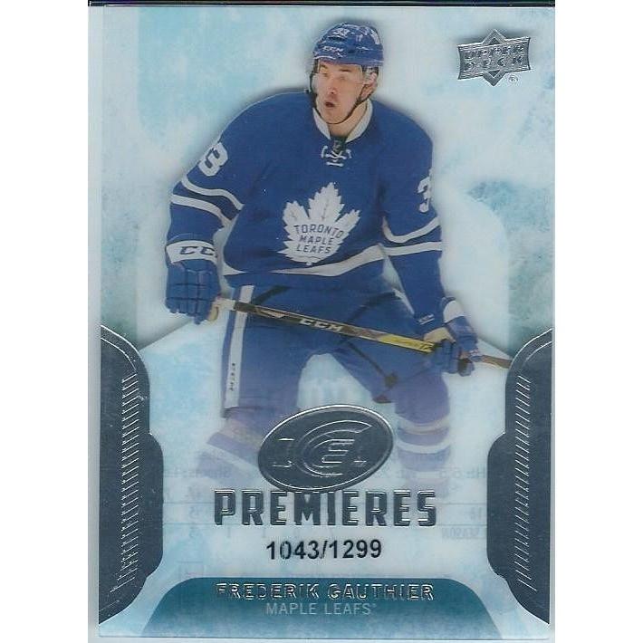 2016-17 Upper Deck Ice Frederik Gauthier Ice Premieres Rookie /1299 TOR