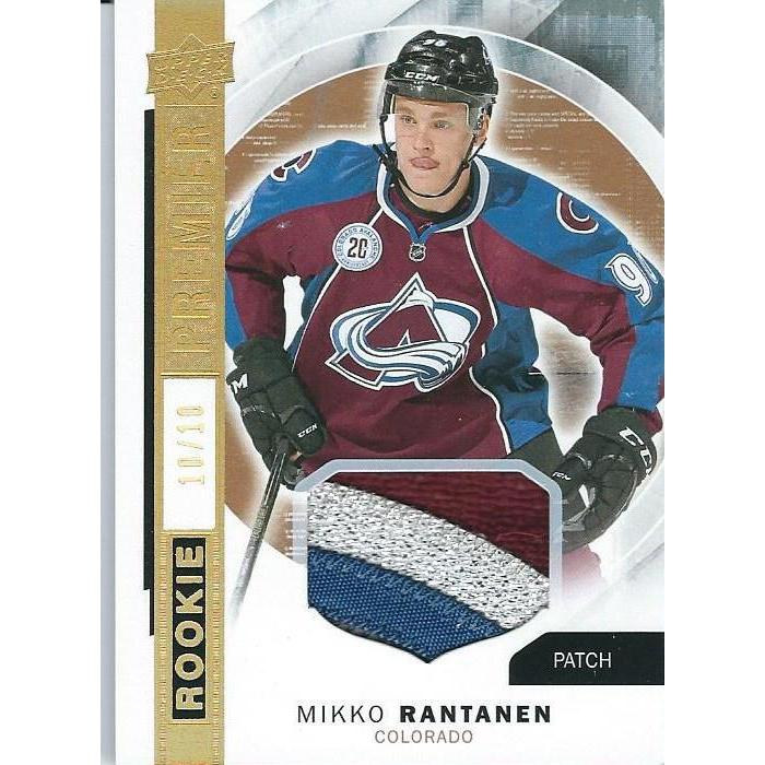 2015-16 Upper Deck Premier Mikko Rantanen Rookie Patch Gold 10/10 COL